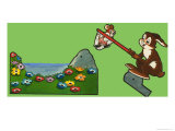 Harold Hare and Dicky Dormouse Cut-Out Model Giclée-Druck