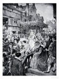 Mary Queen of Scots Enters Edinburgh, 1561, Illustration from The History of the Nation Giclee Print by William Hole