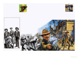 Gunfight in the Town of Ingalls in 1893 Giclee Print by Harry Green