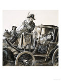 George the First Leaned Out of His Carriage Giclee Print by Ken Petts