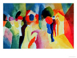 Woman with a Yellow Jacket reproduction procédé giclée par Auguste Macke