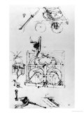 Automotive Wagon, Moved by System of Springs, and Equipped with Differential Transmission reproduction procédé giclée par Leonardo da Vinci 