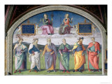 Lunette of Prudence and Justice, from the Sala Dell'Udienza, 1496-1500 Giclee Print by Pietro Perugino