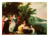 Pharaoh's Daughter Discovering Moses Giclée-Druck von Hendrik van the Elder Balen
