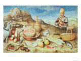 Still Life with Peasant and Hens Impressão giclée por Giovanna Garzoni