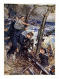 How Norah the Bulldog Was Saved from the Sinking Battleship Giclee Print by Cyrus Cuneo