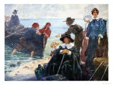 Exiles MoorD Their Bark on Wild New England Shore, Our Island Story Marshall, Pub.Jack Ltd, 1905 Giclee Print by A.s. Forrest