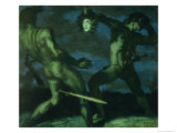 Perseus Turns Phineus to Stone by Brandishing the Head of Medusa, 1908 Giclee Print by Franz von Stuck