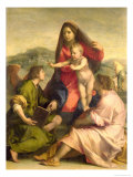 The Virgin and Child with a Saint and an Angel, c.1522-23 Giclée-Druck von Andrea del Sarto 