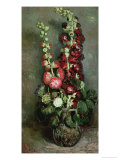 Vase of Hollyhocks, 1886 reproduction procédé giclée par Vincent van Gogh