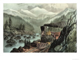 The Route to California. Truckee River, Sierra Nevada. Central Pacific Railway, 1871 Giclee Print by Currier & Ives 
