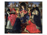 Madonna and Child Enthroned with St. Dionysius, Aeropagita, Domenic, Clement and Aquinas, c.1483 Giclee Print by Domenico Ghirlandaio