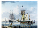 Shipping in an Estuary, Possibly the Lower Reaches of the Thames Lámina giclée por William Anderson