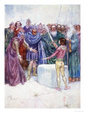 Holding the Magic Sword in His Hand, Our Island Story Marshall, Pub. Jack Ltd, London, 1905 Giclee Print by A.s. Forrest