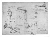 Military Machines, Codex Atlanticus, c.1480 reproduction procédé giclée par Leonardo da Vinci 