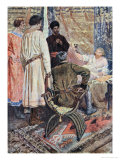 Richard the Lionheart Raised Himself in His Bed, the Talisman: A Tale of the Crusaders Reproduction procédé giclée par Simon Harmon Vedder