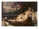 Venus and Cupid Lámina giclée por Titian (Tiziano Vecelli)