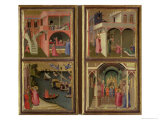 Life of St. Nicholas: Dowry, Bishop of Mira, Resuscitating a Boy, Freeing Mira of Famine Giclee Print by Ambrogio Lorenzetti