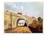 Rainhill Bridge, Plate 12 from Liverpool and Manchester Railway, Engraved by Henry Pyall Giclee Print by Thomas Talbot Bury