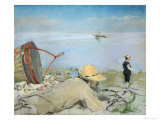 Henri Guerard Relaxing on the Beach Giclee Print by Eva Gonzales