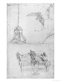 Military Machine to Catapult Stones, Codex Atlanticus, c.1485 Giclee Print by Leonardo da Vinci 