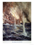The Sinking of the Gneisenau, from Told in the Huts: The YMCA Gift Book, Published 1916 Giclee Print by Cyrus Cuneo