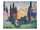The Cypresses at Cagnes, 1908 Giclee Print by Henri Edmond Cross