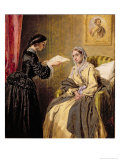 Searching the London Gazette For the List of the Killed and Wounded Giclee Print by Thomas Harrington Wilson