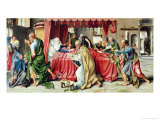 Triptych with the Death of Mary reproduction procédé giclée par Joos Van Cleve