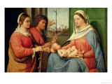 Madonna and Child with Saints Giclée-tryk af Giorgione Madonna and Child with Saints Giclée-tryk af Giorgione