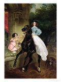 The Horsewoman, Portrait of Giovanina and Amacilia Paccini, Wards of Countess Samoilova, 1832 Giclee Print by Aleksandr Pavlovich Bryullov