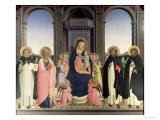 Virgin and Child Enthroned, Angels and St. Aquinas, St. Barnabas, St. Dominic and St. Peter, c.1422 Giclee Print by Fra Angelico 