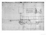 Diagram of a Mechanical Bolt Giclee Print by Leonardo da Vinci 