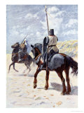 Saracen Approaches a Crusader Knight, The Talisman: A Tale of the Crusaders, Sir Walter Scott Giclée-Druck von Simon Harmon Vedder