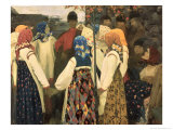 Lad Has Wormed His Way Into the Girl's Round Dance, 1902 Giclee Print by Andrei Petrovich Ryabushkin