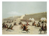 Kurdish and Tatar Warriors, Sadar Abbat, Armenia, Plate 15, Book on Caucasuss, c.1847 Giclee Print by Grigori Grigorevich Gagarin