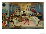 The Story of Alatiel Tavoli: Detail of the Banquet Giclee Print by Master Of The Jarves Chest 
