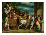 The Triumph of Titus and Vespasian, c.1537 reproduction procédé giclée par Giulio Romano