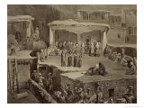 Funeral Ceremony, Ruins at Akhaltchi, Dagestan, Plate 70, Book on the Caucasus, Engraved by Le Roux reproduction procédé giclée par Grigori Grigorevich Gagarin