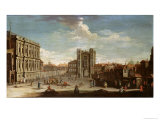 Old Whitehall and the Privy Garden reproduction procédé giclée par Pietro Fabris