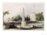 Egyptian Obelisk in the Atmeidan, or Hippodrome, Istanbul, Engraved by G.K. Richardson, c.1850 reproduction procédé giclée par William Henry Bartlett