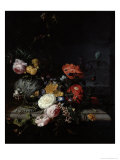 Still Life with Flowers and Insects Giclee Print by Jacob van Walscapelle