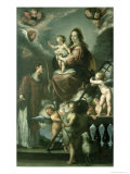 Madonna and Child with the Infant St. John the Baptist and St. Lawrence and Angels, 1629 Giclee Print by Bernardo Strozzi