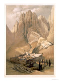 Convent of St. Catherine with Mount Horeb, 1839, Plate 118, Vol.III The Holy Land, Engraved Haghe reproduction procédé giclée par David Roberts