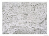 Town Map of Constantinople, Turkey, c.1650 Giclee Print by Jaspar De Isaac