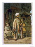 The Barber, from Souvenir of Cairo, c.1862 reproduction procédé giclée par Amadeo Preziosi