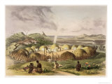 Zulu Kraal Near Umlazi, Natal, Plate 27 from The Kafirs Illustrated, 1849 Giclee Print by George French Angas