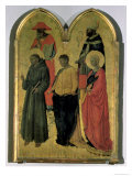 St. Francis, St. Jerome, St. Philip, St. Catherine and a Bishop Saint, c.1444 Giclee-trykk av Neri Di Bicci