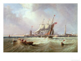 Entrance to Sunderland Harbour, 1864 Giclee Print by John Wilson Carmichael