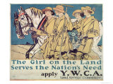 The Girl on the Land Serves the Nation's Need, World War I Ywca Poster Giclee Print by Edward Penfield
